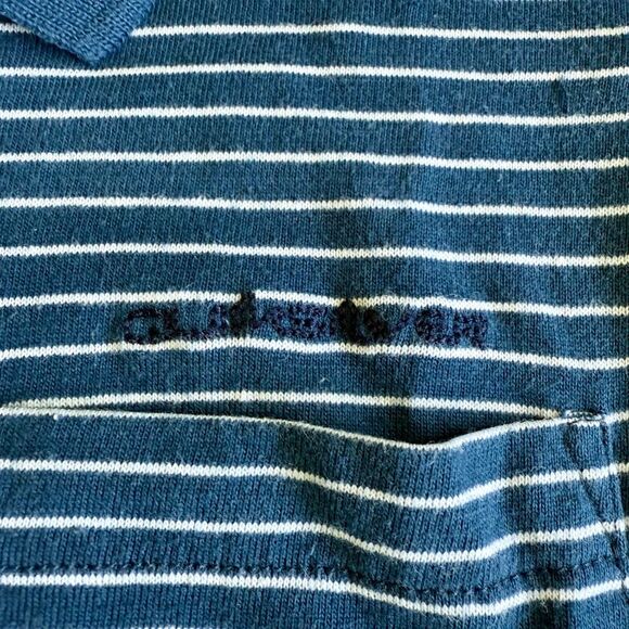 Quicksilver Boys Blue Striped Short Sleeved Collared Polo Shirt - Picture 2 of 7